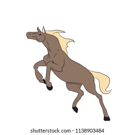 horse running, color, vector, white background