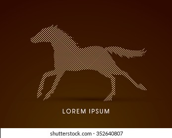 Horse running, designed using grunge brush graphic vector.