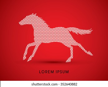 Horse running, designed using line triangle pattern graphic vector.