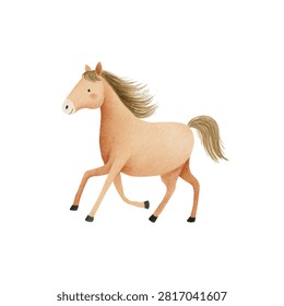 Horse running with flowing mane