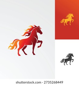 Horse running with flowing mane and tail