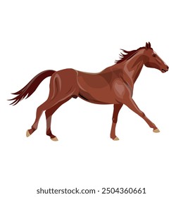 A horse running at a gallop. Vector illustration isolated on a white background