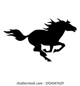 Horse running galloping silhouette vector icon