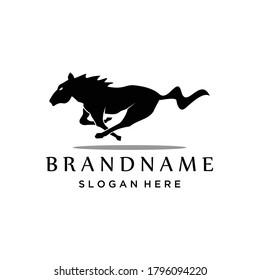 horse running icon vector logo.