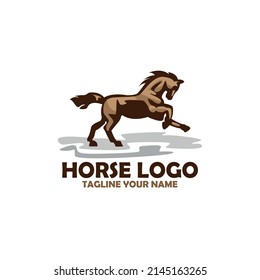 horse running illustration design logo vector