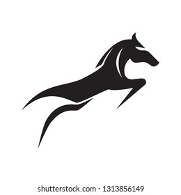 Horse Running and Jumping Simple Silhouette Illustration