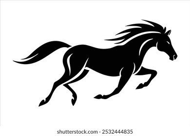 caballo Corriendo y saltando Ilustración vectorial con fondo blanco