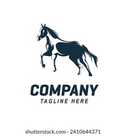 horse running silhouette logo template isolated on white background