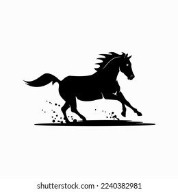 horse running and turning logo vector