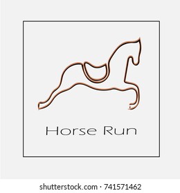 Horse running vector icon eps 10. Simple isolated outline illustration.
