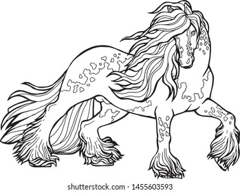 Horse runs trot. Coloring book. The horse runs trot. Coloring book. Tinker is a thoroughbred horse.