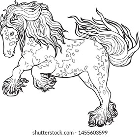 Horse runs trot. Coloring book. The horse runs trot. Coloring book. Tinker is a thoroughbred horse.