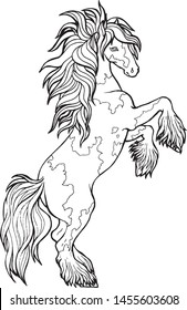 Horse runs trot. Coloring book. The horse runs trot. Coloring book. Tinker is a thoroughbred horse.