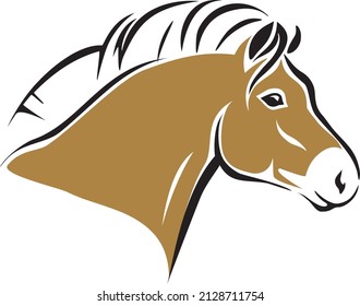 The horse 's head in an elegant style , the image of the horse of prezhevalsky