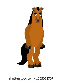 Horse sad. Steed sorrowful emotions.  Vector illustration