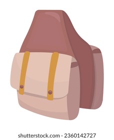 Horse saddle bag in boho style, color vector cowboy illustration of wild west culture