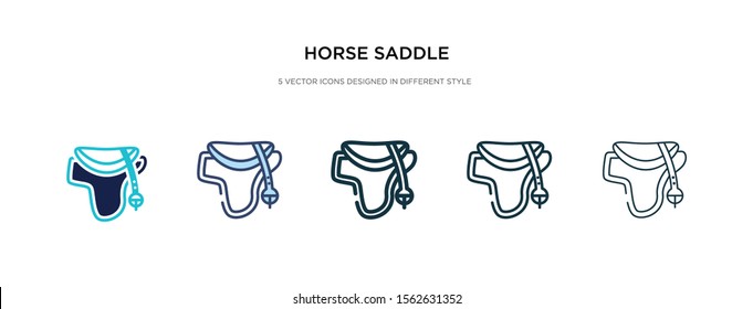horse saddle icon in different style vector illustration. two colored and black horse saddle vector icons designed in filled, outline, line and stroke style can be used for web, mobile, ui