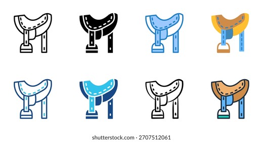 Horse Saddle Symbol Set mehrere Stil Vektor Sammlung 
