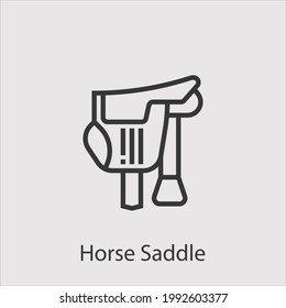 Horse Saddle Icon Vector Icon.Editable Stroke.linear Style Sign For Use Web Design And Mobile Apps,logo.Symbol Illustration.Pixel Vector Graphics - Vector