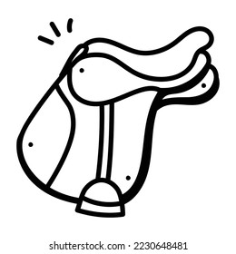 Diseño de iconos modificables lineales de la montura de caballo 