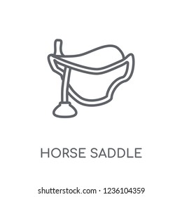 Horse saddle linear icon. Modern outline Horse saddle logo concept on white background from Desert collection. Suitable for use on web apps, mobile apps and print media.