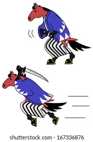 horse samurai dashing