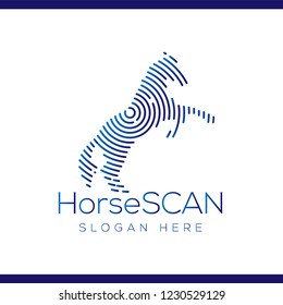 Horse Scan Technology Logo vector Element. Animal Technology Logo Template