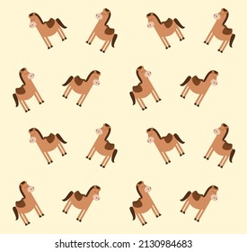 horse seamless pattern, horse vector pattern, animal seamless pattern, cute animal illustration for children, funny animal seamless background.