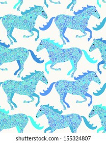 Horse seamless pattern. Vector pattern for web-design, textile, graphic design.  