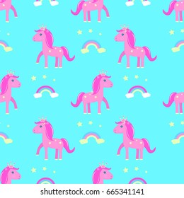 Horse seamless vector pattern baby