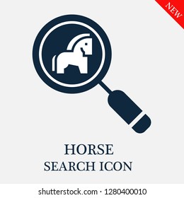 Horse search icon. Editable Horse search icon for web or mobile.