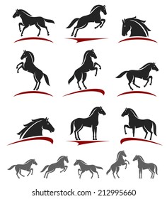 Horse set. Vector