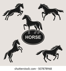 Horse set. Vector