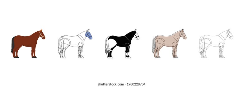 horse set vector type icon
