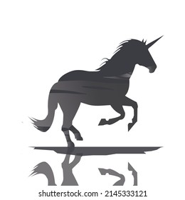 Horse shadow icon illustration template web