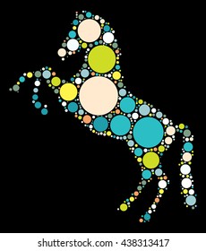 horse shape vector design by color point