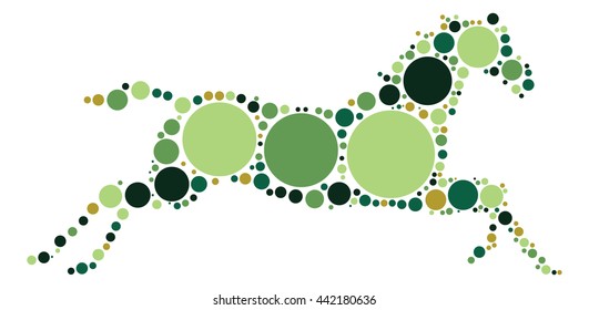 horse shape vector design by color point
