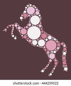 horse shape vector design by color point