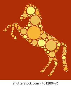 horse shape vector design by color point