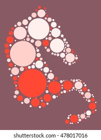horse shape vector design by color point