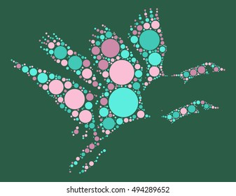 horse shape vector design by color point
