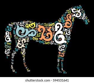 horse shape vector design illustration