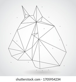 horse shaped abstract lines on a light background. Vector Illustration. EPS10