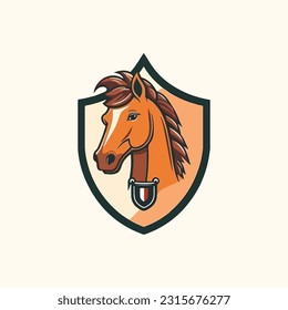 Horse shaped mascot logo for equestrian service provider company.