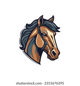 Horse shaped mascot logo for equestrian service provider company.