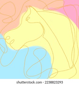 Horse shaped neutral colored vector illustration.
