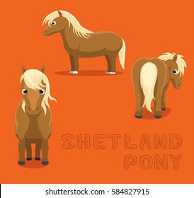 Horse Shetland Pony Cartoon Vector Illustration