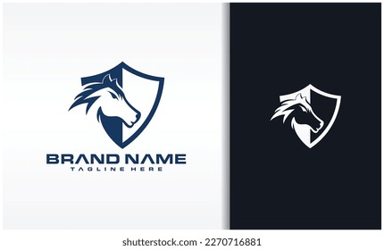 Design-Vektorgrafik von Pferden und Schilden
