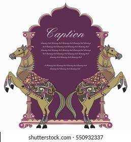 diseño/logotipo del escudo de caballos