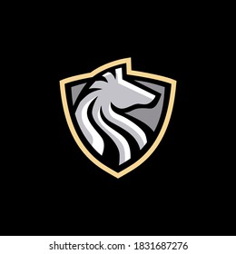 horse shield e sport logo vector icon illustration